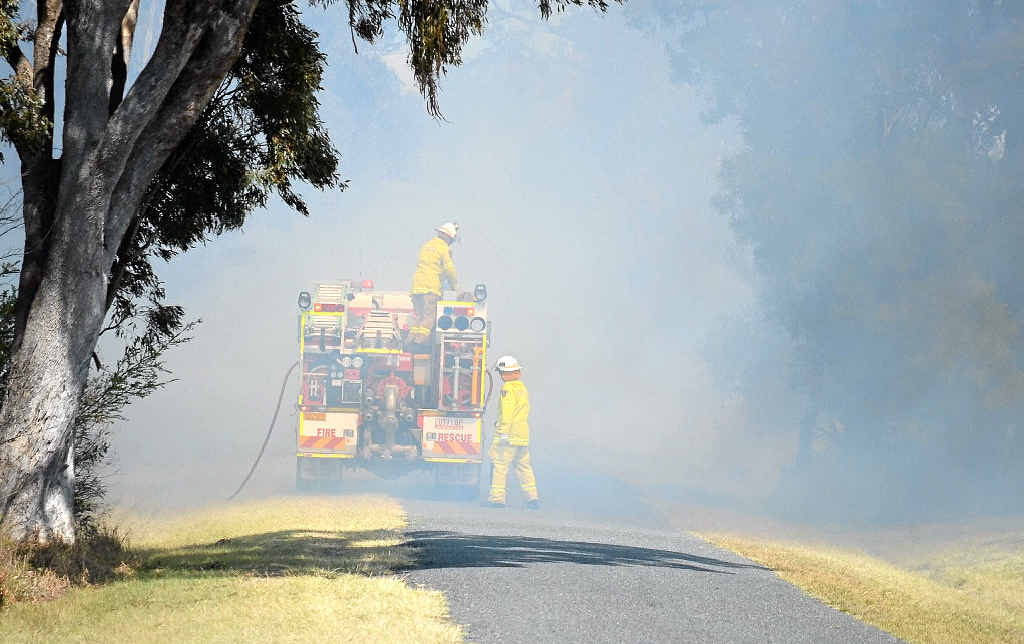 DANGEROUS CONDITIONS: Smoke was a real hazard for fire crews battling wildfires near Warwick last week.